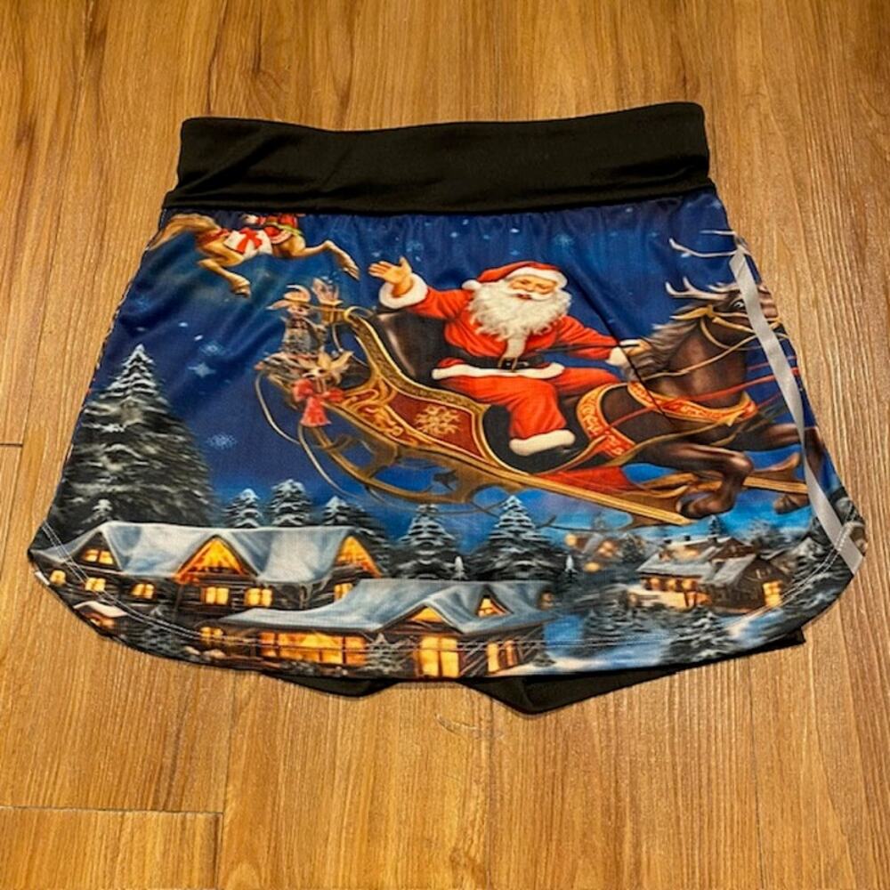 Christmas Skort Unbranded Santa‎ in Sleigh Pocket Women's Medium NWOT READ